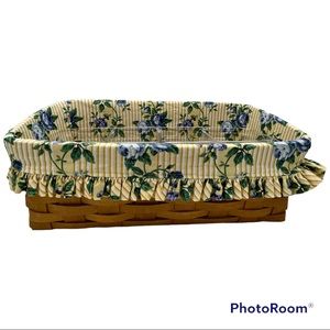 LONGABERGER Vanity Basket Rose Trellis Liner Plastic Protector